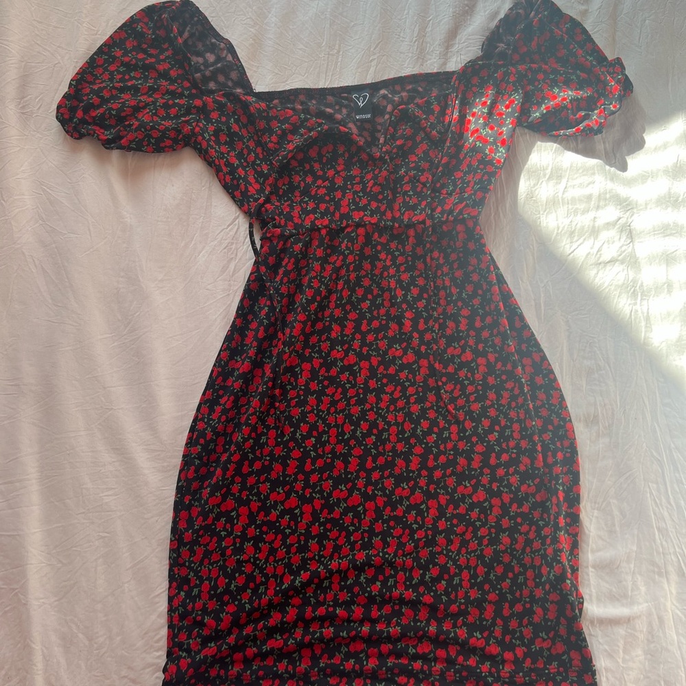 Windsor Red And Black Flower Dress Small